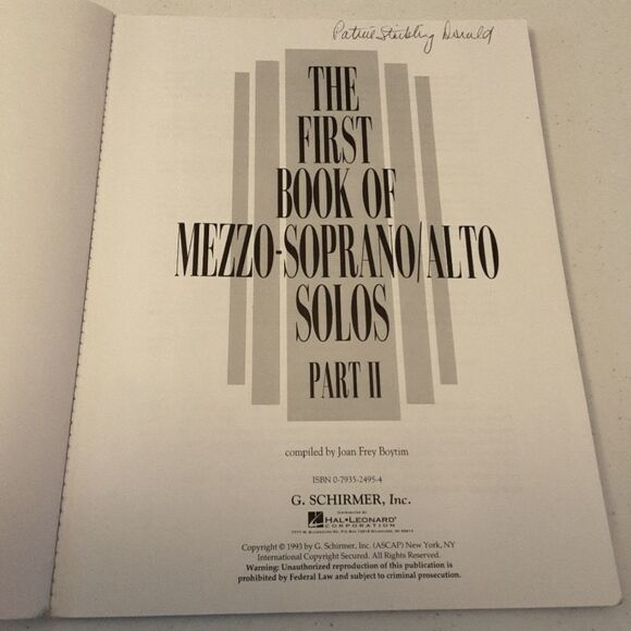 VTG Music Score for Piano and Mezzo-Soprano Classical - Picture 3 of 3